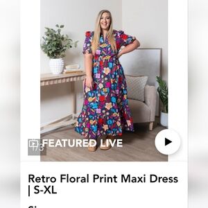 Retro Floral Print Maxi Dress